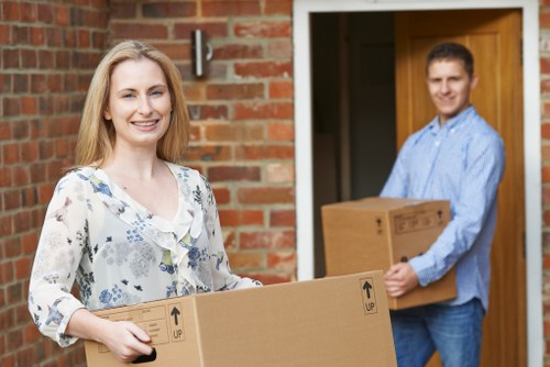 Removal van and moving boxes during a local move in Haringey