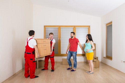 Prepared boxes and furniture ready for a man with a van service in Haringey