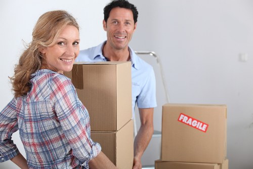 Commercial office furniture and equipment prepared for relocation