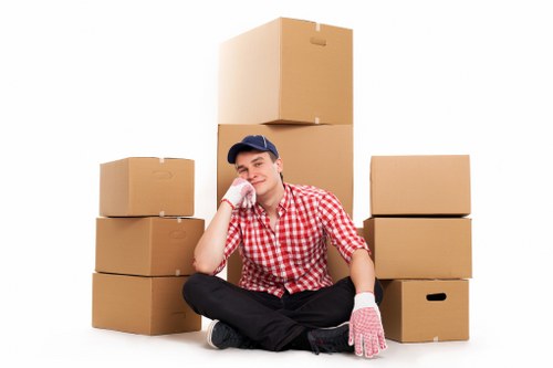 Packed boxes and household items ready for a Haringey flat move